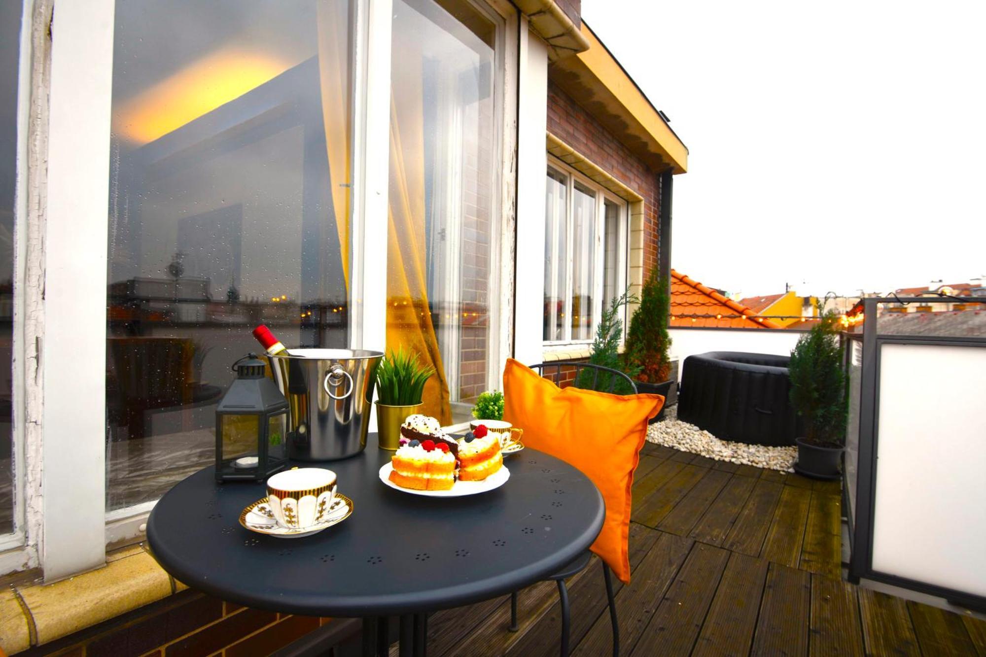 Waterfront River Side Roof Top Apartment - Terrace With City View ปราก ภายนอก รูปภาพ